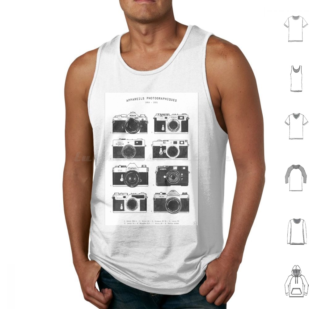 Collectible Vintage Cameras - Vintage Cameras Collection Tank Tops Print