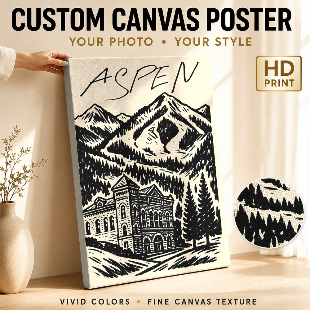 Aspen Vintage Ski Canvas Print - Vintage Collectible Posters 评论和价格