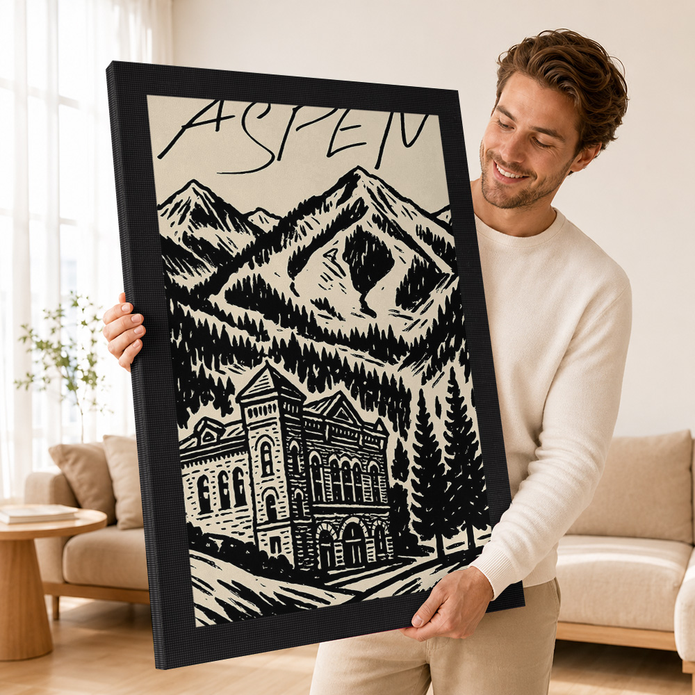 Aspen Vintage Ski Canvas Print - Vintage Collectible Posters 评论和价格
